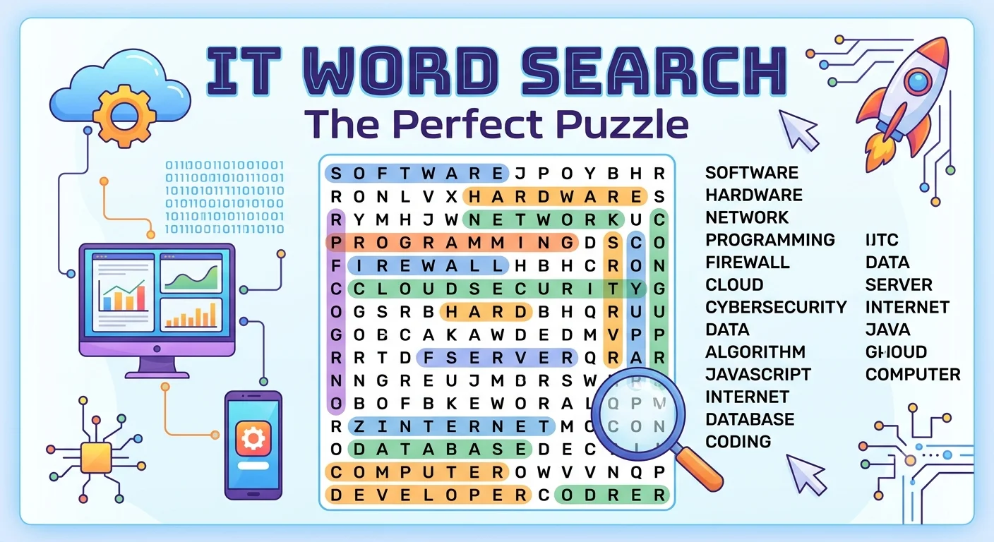 IT Word Search: The Perfect Puzzle for Tech Learners, Computer Science Students, and Digital Enthusiasts