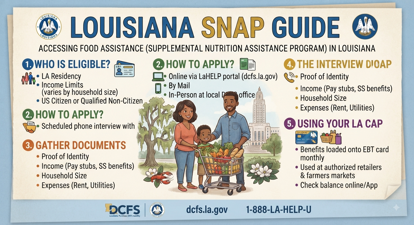 Louisiana SNAP Guide: Eligibility, Amounts, and How to Apply