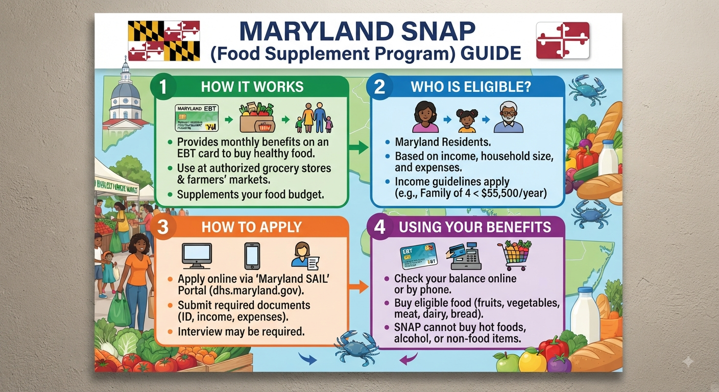 Maryland SNAP (Food Supplement Program) Guide: Eligibility and How to Apply