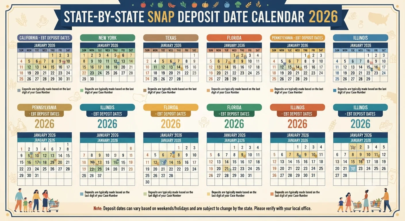 State-by-State SNAP Deposit Date Calendar 2026
